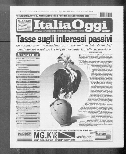 Italia oggi : quotidiano di economia finanza e politica